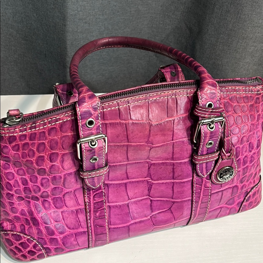 Dooney & Bourke purse Pink purple Croc-Embossed Leather y2k